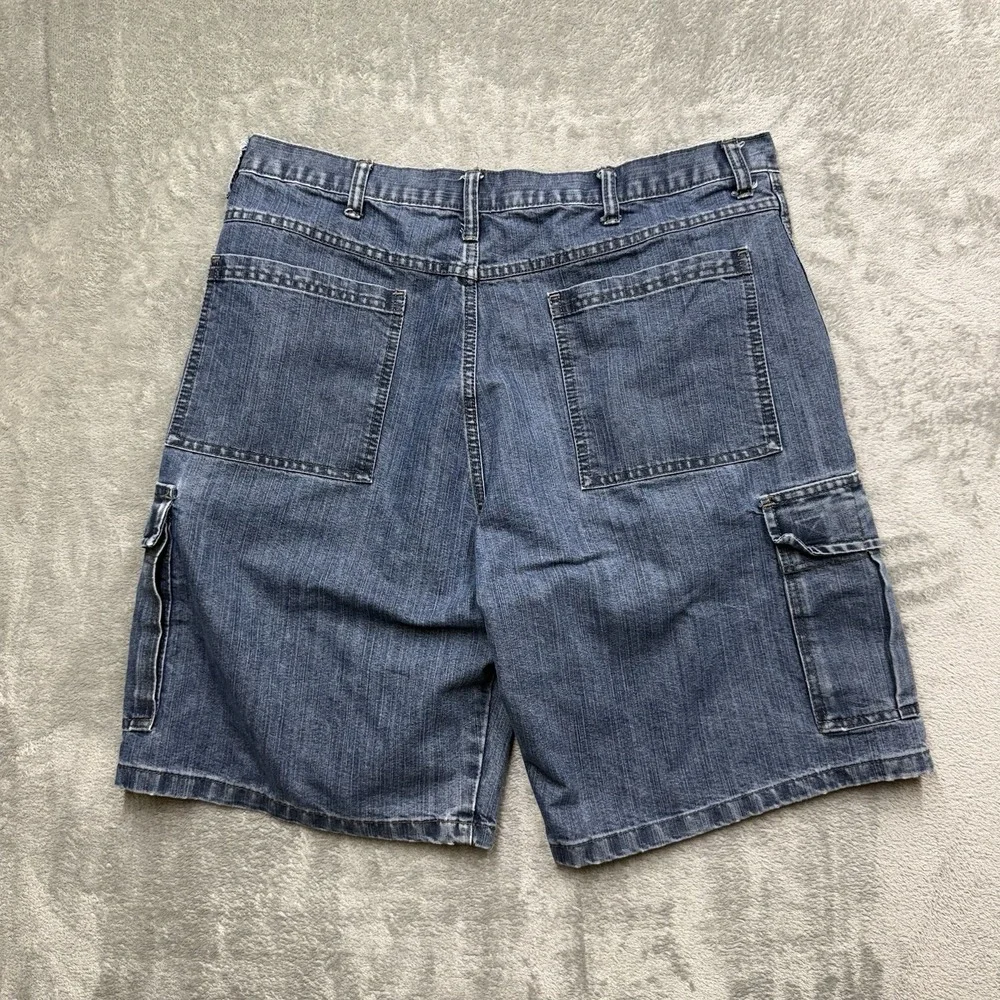 Wrangler Denim Cargo Shorts Mens 38 Y2K Blue Jean Utility Workwear Denim Skater